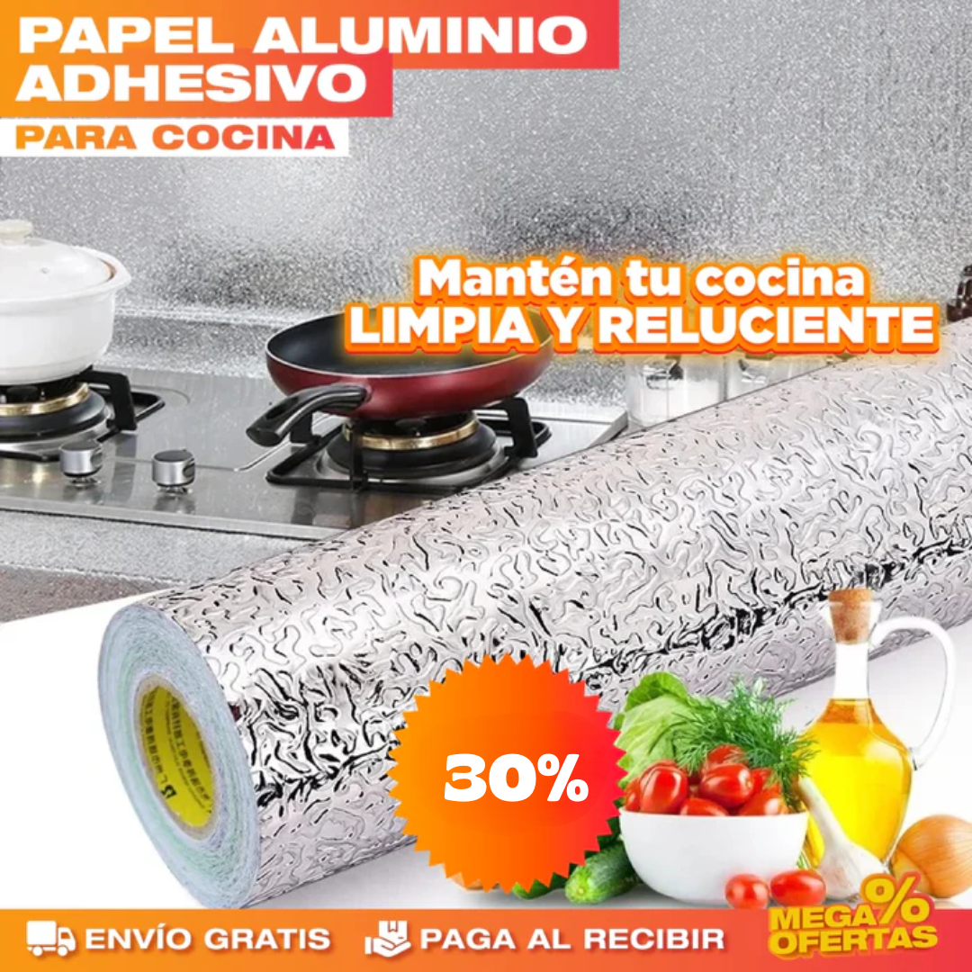 LAMINA CON ADHESIVO DE ALUMINIO 10 M
